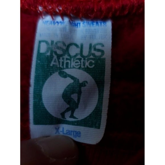 Discus Athletic XL Red Graffiti Squiggly Lines Glitter Heavyweight Sweatshirt - Picture 9 of 9